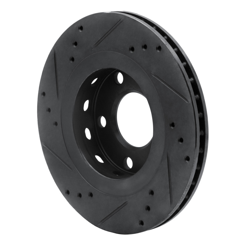 Audi A8 Brake Rotor (1) - Rear Right - R1 Concepts - Drilled & Slotted - Black - `00-`03